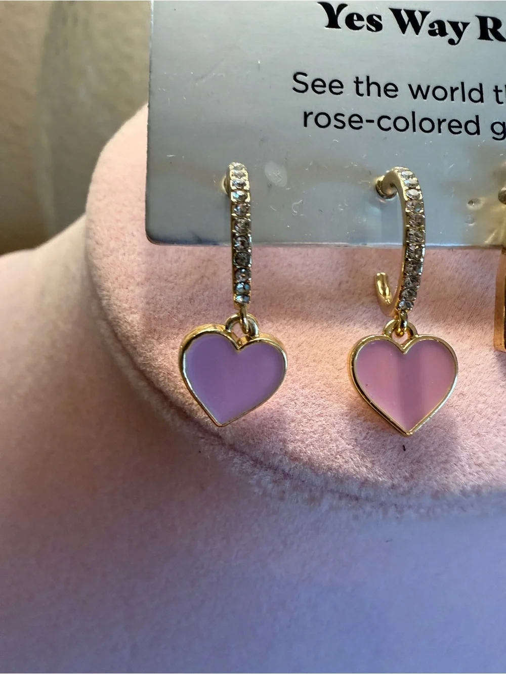 New Sugarfix BaubleBar Pink Heart & Glitter Rosé Bottle Earring Set